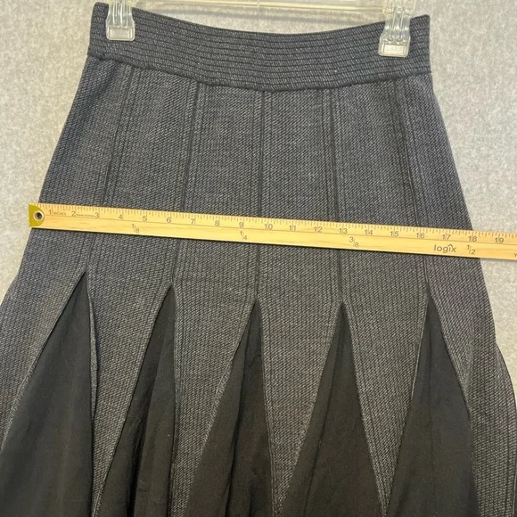 Fusun Merino Wool Skirt Women’s Size S Art to Wear A-line Black Gray Midi Ankle - Picture 11 of 12